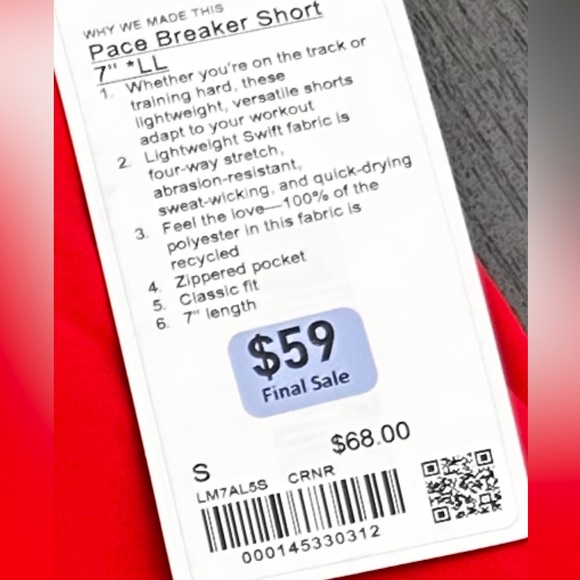 Lululemon pace breaker men’s shorts 7 inch NWT - Picture 2 of 2